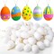 30 Pcs Easter Decorations Eggs with 8 Pens, White Plastic Eggs with Rope, Artificial DIY Creative Decoration Eggs for Party Favors, Easter Crafts, Easter Basket Stuffers, Easter Tree Ornaments